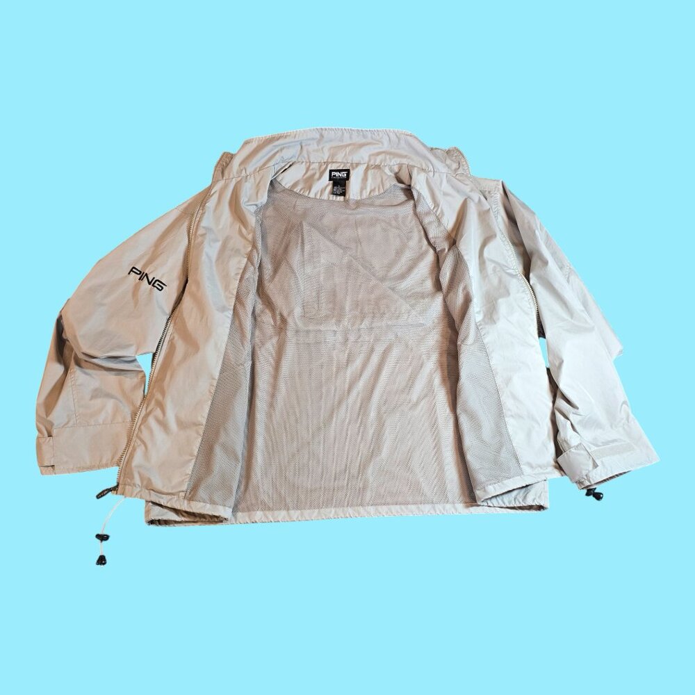 Ping Collection Packable Windbreaker Jacket Beige… - image 6